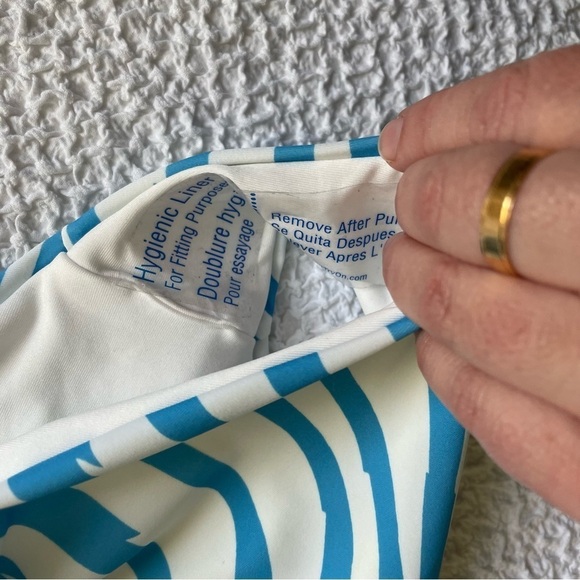 NWT Set Victoria’s Secret Geo Zebra Print Bikini Set Blue Size Large & XL - Picture 6 of 16